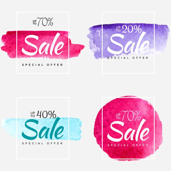 Final sale watercolor paint abstract textured banner template. Design for a shop and stores banners. — Stock Vector