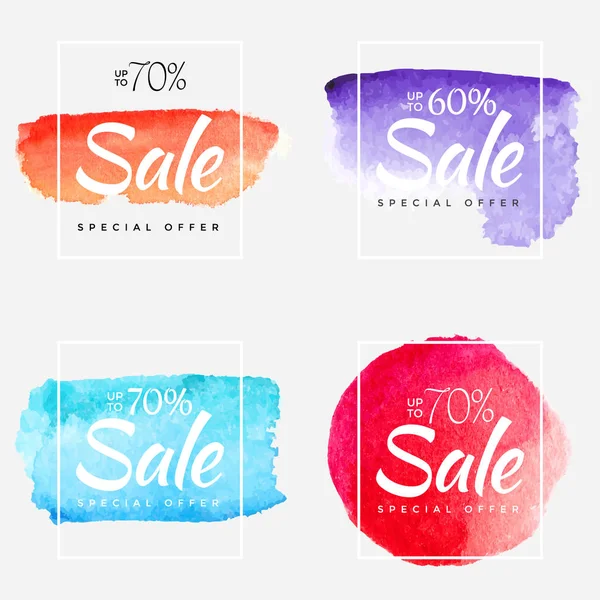 Final sale watercolor paint abstract textured banner template. Design for a shop and stores banners. — Stock Vector