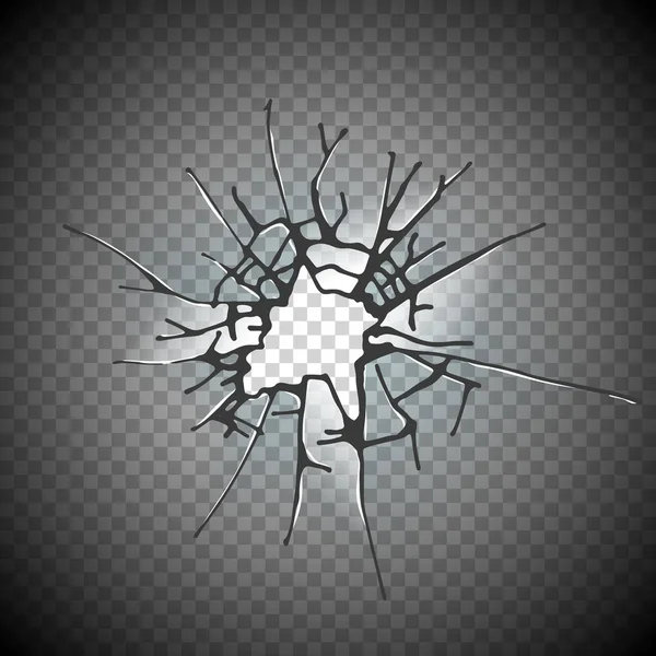 Broken window glass. Realistic daylight design vector illustration. — Stock Vector