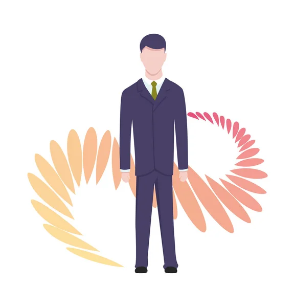 Vector business characters poses and actions. Businessman standing. — Stock Vector