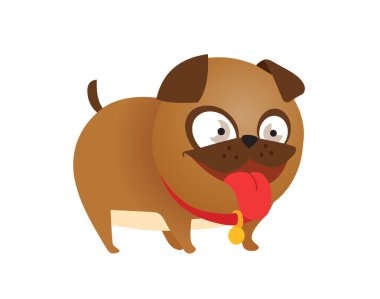 Sevimli ve komik karikatür köpek etkinliği Vektör illüstrasyon.