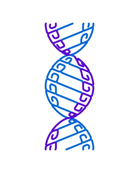 Simbolo astratto del filamento di DNA. Isolato su sfondo bianco. Illustrazione del concetto vettoriale . — Vettoriale Stock