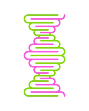 Soyut Dna strand sembolü. Beyaz arka plan üzerinde izole. Vektör konsept illüstrasyon.