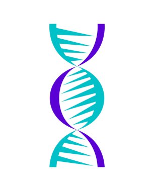 Soyut Dna strand sembolü. Beyaz arka plan üzerinde izole. Vektör konsept illüstrasyon.