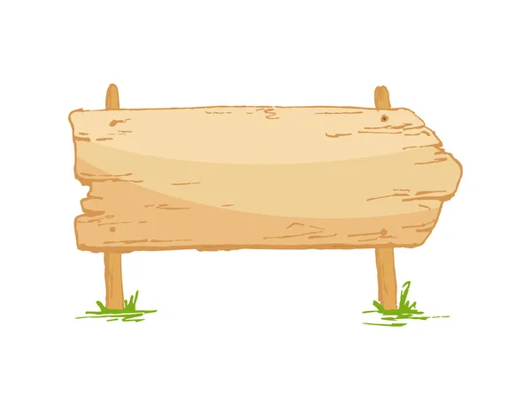 Старый деревянный знак на траве с грибами. Векторная иллюстрация . — стоковый вектор