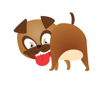 Sevimli ve komik karikatür köpek etkinliği Vektör illüstrasyon.