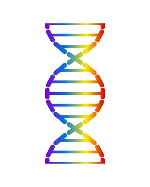 抽象 dna 链符号。隔离在白色背景上。向量概念例证. — 图库矢量图片