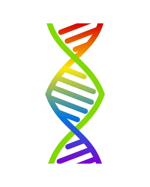 Simbolo astratto del filamento di DNA. Isolato su sfondo bianco. Illustrazione del concetto vettoriale . — Vettoriale Stock