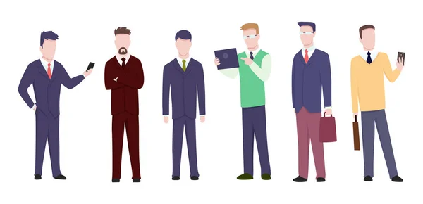 Conjunto de hombre de negocios o gerente en diferentes poses . — Vector de stock