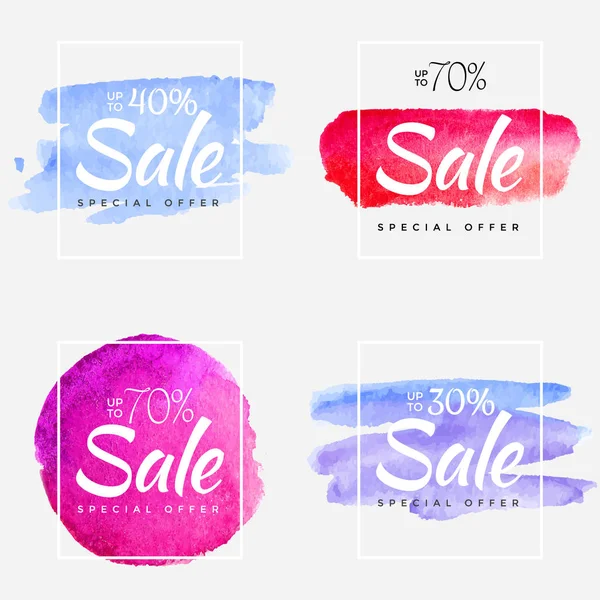 Sale final up to 70 off sign over art brush acrylic stroke paint abstract texture background poster vector illustration. Perfect watercolor design for a shop and sale banners. — Stock Vector