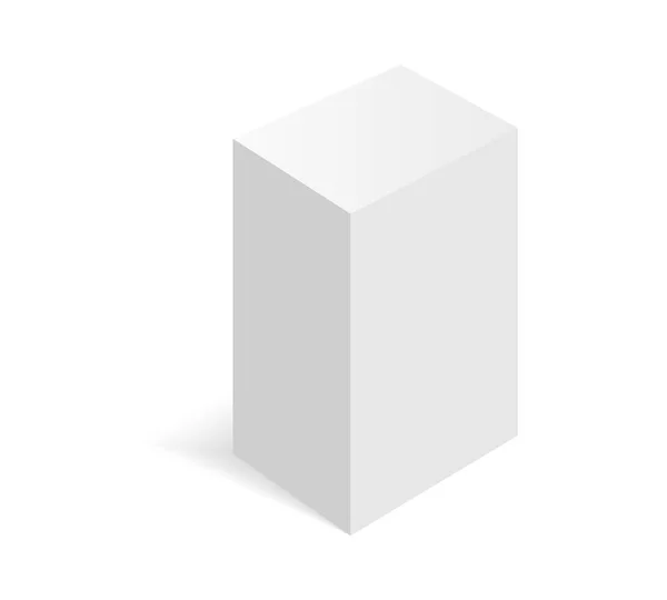 Ілюзія білої ізометричної коробки. Картонна упаковка коробка . — стоковий вектор