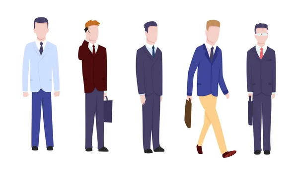 Set di uomo d'affari o manager in pose diverse . — Vettoriale Stock