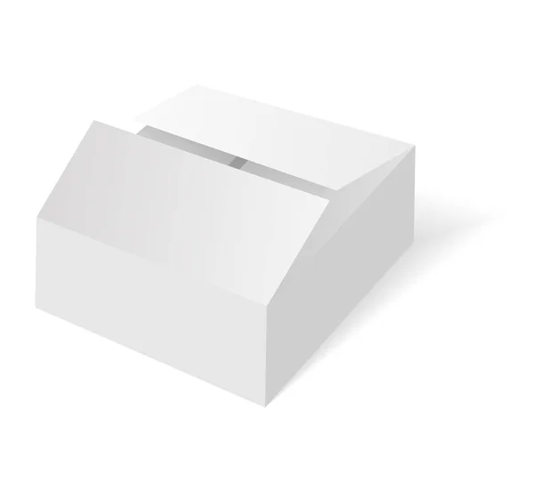 흰색 등각 투영 상자의 조명. 판지 포장 상자. — 스톡 벡터