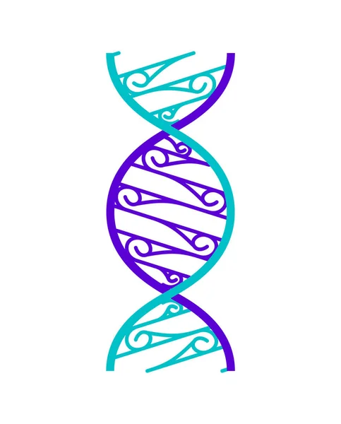 Abstrakta Dna strand symbol. Isolerade på vit bakgrund. Begreppet vektorillustration. — Stock vektor