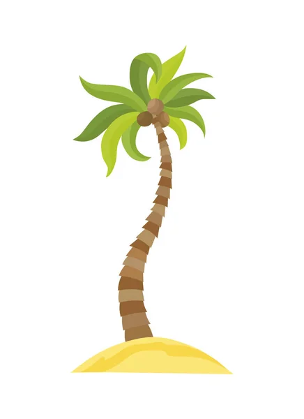 Vektor illustration palm tree isolerad på vit bakgrund. Kokosnöt träd. Palm tree. Turism, resor symbol, underteckna. — Stock vektor