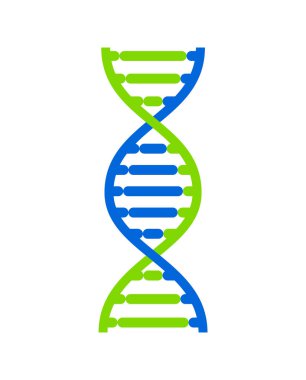 Soyut Dna strand sembolü. Beyaz arka plan üzerinde izole. Vektör konsept illüstrasyon.