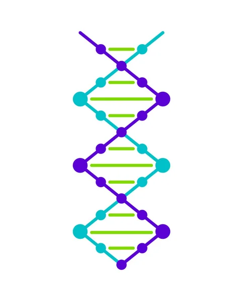 Símbolo de hebra de ADN abstracto. Aislado sobre fondo blanco. Ilustración del concepto vectorial . — Vector de stock