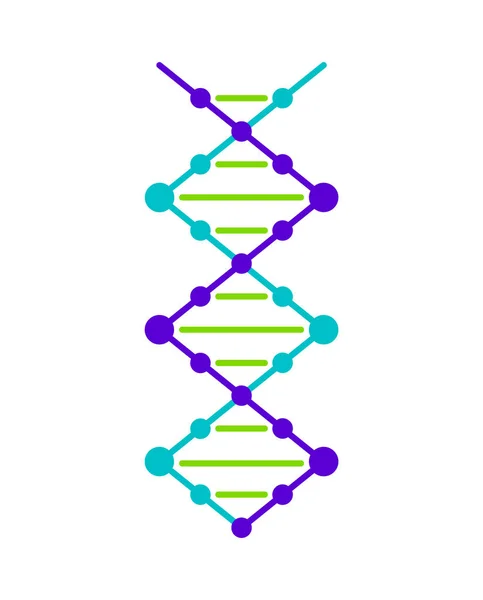 Simbolo astratto del filamento di DNA. Isolato su sfondo bianco. Illustrazione del concetto vettoriale . — Vettoriale Stock