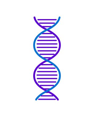 Soyut Dna strand sembolü. Beyaz arka plan üzerinde izole. Vektör konsept illüstrasyon.