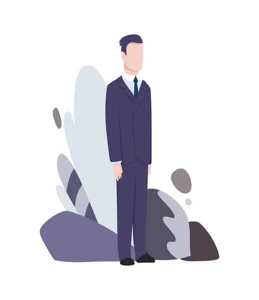 Vector business characters poses and actions. Businessman standing. — Stock Vector