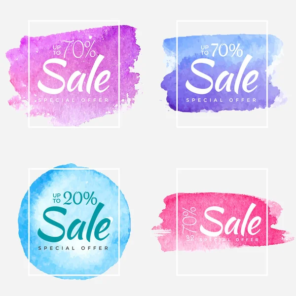 Sale final up to 70 off watercolor sign over art brush paint abstract texture background poster vector illustration. Perfect watercolor design for a shop and sale banners. — Stock Vector