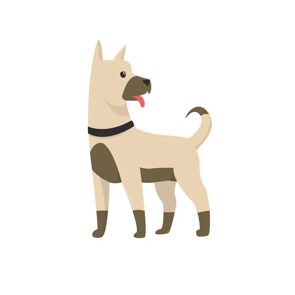 Glücklicher Cartoon-Welpe, Porträt des niedlichen kleinen Hundes. Hundefreund. Vektorillustration. isoliert auf weißem Hintergrund. — Stockvektor