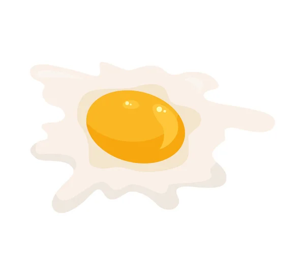 Uovo fritto isolato su fondo bianco. Icona dell'uovo fritto piatto. Primo piano dell'uovo fritto . — Vettoriale Stock