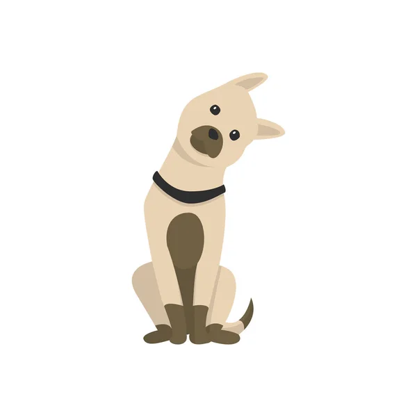 Feliz filhote de cachorro dos desenhos animados sentado, Retrato de cachorrinho bonito. Amigo cão. Ilustração vetorial. Isolado sobre fundo branco . — Vetor de Stock