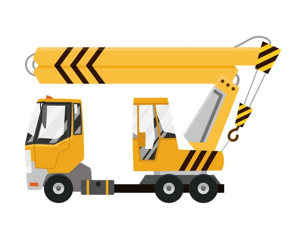 Dessin vectoriel élevant la grue. Camion grue mobile . — Image vectorielle