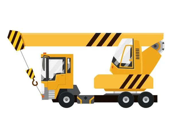 Dessin vectoriel élevant la grue. Camion grue mobile . — Image vectorielle