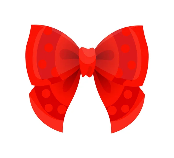Red bow. Vector illustration on white background. Can be use for decoration gifts, greetings, holidays, etc. — Stock Vector