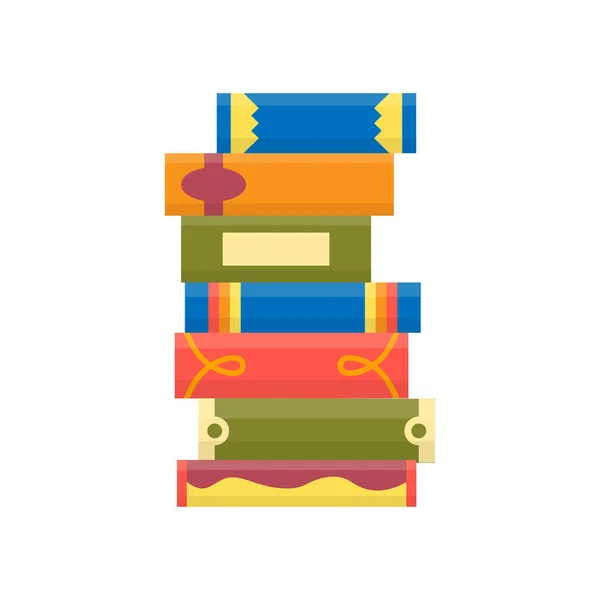 Pilha de livros sobre um fundo branco. Pilha de livros ilustração vetorial. Icon pilha de livros em estilo plano. —  Vetores de Stock