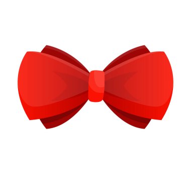 Kırmızı yay. Beyaz arka plan üzerinde vektör çizim. Dekorasyon hediyeler, selamlar, tatil, vb kullanmak olabilir.