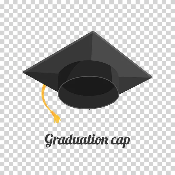 Graduation cap or hat vector illustration in the flat style. Academic cap. — Stock Vector