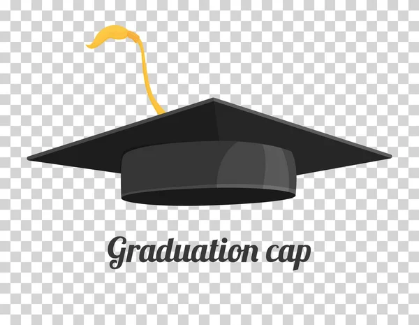 Graduação boné ou chapéu vetor ilustração no estilo plano. Boné académico . —  Vetores de Stock