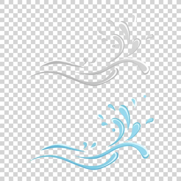 Icono de agua y gota - Ola azul y splashe de agua, símbolo ondulado de la naturaleza en movimiento vector Ilustraciones . — Archivo Imágenes Vectoriales