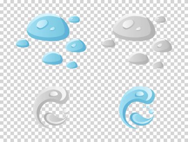 Su ve İkon Bırak - Mavi dalga ve su sıçratma, hareket vektörü çizimlerinde doğanın dalgalı sembolü.