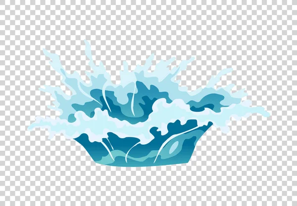 Vector frame water splash για παιχνίδι animation. Νερό έκρηξη ειδικό εφέ fx πλαίσιο κινουμένων σχεδίων σε διαφανές φόντο — Διανυσματικό Αρχείο