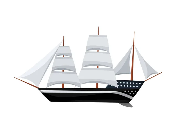Yacht oder Segelboot marine. Kreuzfahrt. Segelschiff — Stockvektor