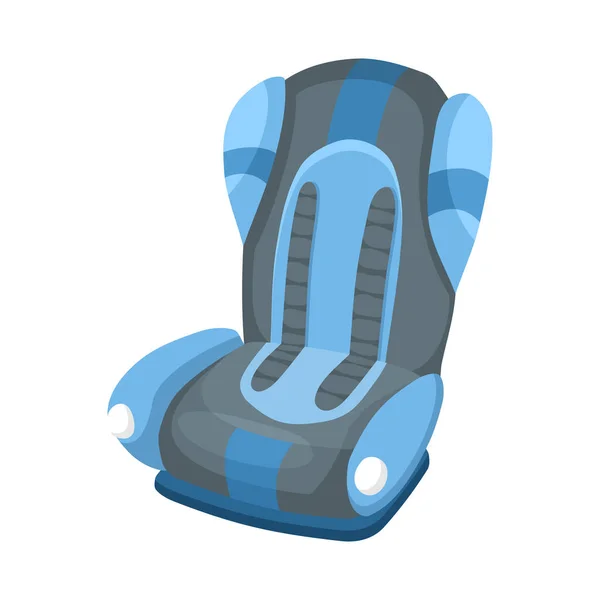 Asiento de coche de bebé de dibujos animados de estilo plano. Ilustración del vector de asiento de bebé de seguridad aislada sobre un fondo blanco — Vector de stock