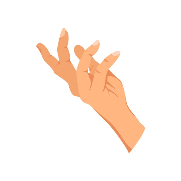 Női kézjel. Emberi ujjgesztus jel. Jelbeszéd. Elszigetelt vektor illusztráció — Stock Vector