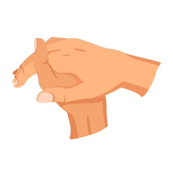Kadın el işareti. İnsan parmağı işareti. İşaret dili. İzole vektör illüstrasyonu — Stok Vektör