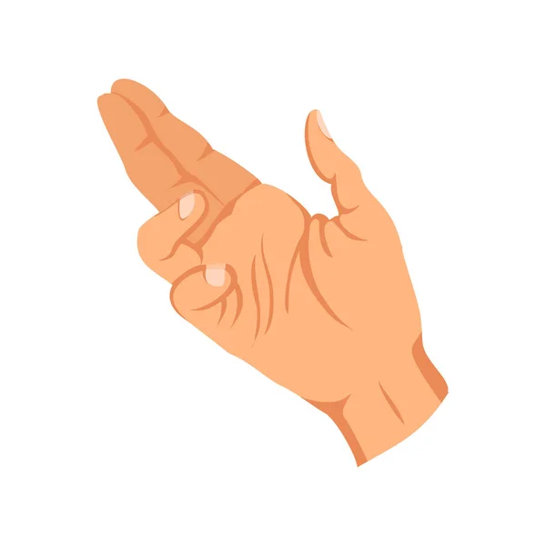 Female hand sign. Human finger gesture sign. Sign language. Isolated vector illustration