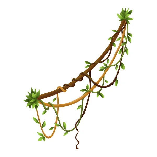 ねじれた野生のリアナの枝の旗。ジャングルのつる植物。ウッディ自然熱帯雨林 — ストックベクタ