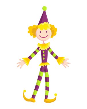 Çocuk oyuncağı. Küçük bir çocuk için sevimli komik bir oyuncak. Vektör komik palyaço