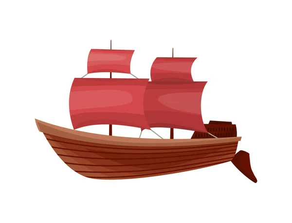 Yacht voilier ou voilier marin. Compagnie de voyage de croisière. Symbole de voilier — Image vectorielle