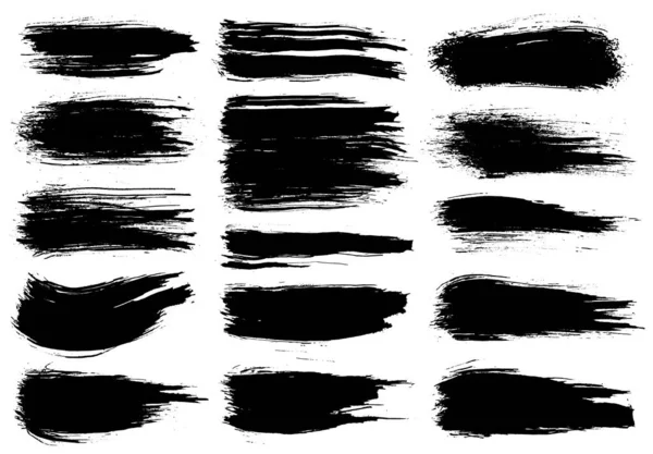 Paint brush. Black ink grunge brush strokes. Vector paintbrush set. Grunge design elements. Painted ink stripes — Stock Vector