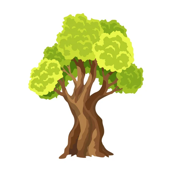 Árbol con hoja verde. Árbol estilizado abstracto. Follaje de acuarela. ilustración natural — Vector de stock