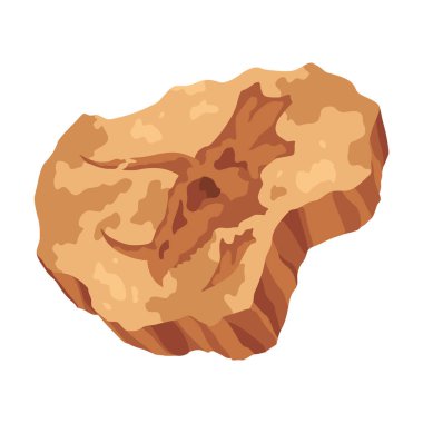 Dinozor fosil iskelet kemikleri, izole arkeoloji kazıları. Yeraltında yatan tarih öncesi sürüngen iskeletleri. Çizgi film paleontolojik tarihi eser.