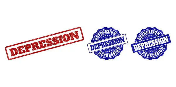 Depresyon damga mühürler çizik — Stok Vektör